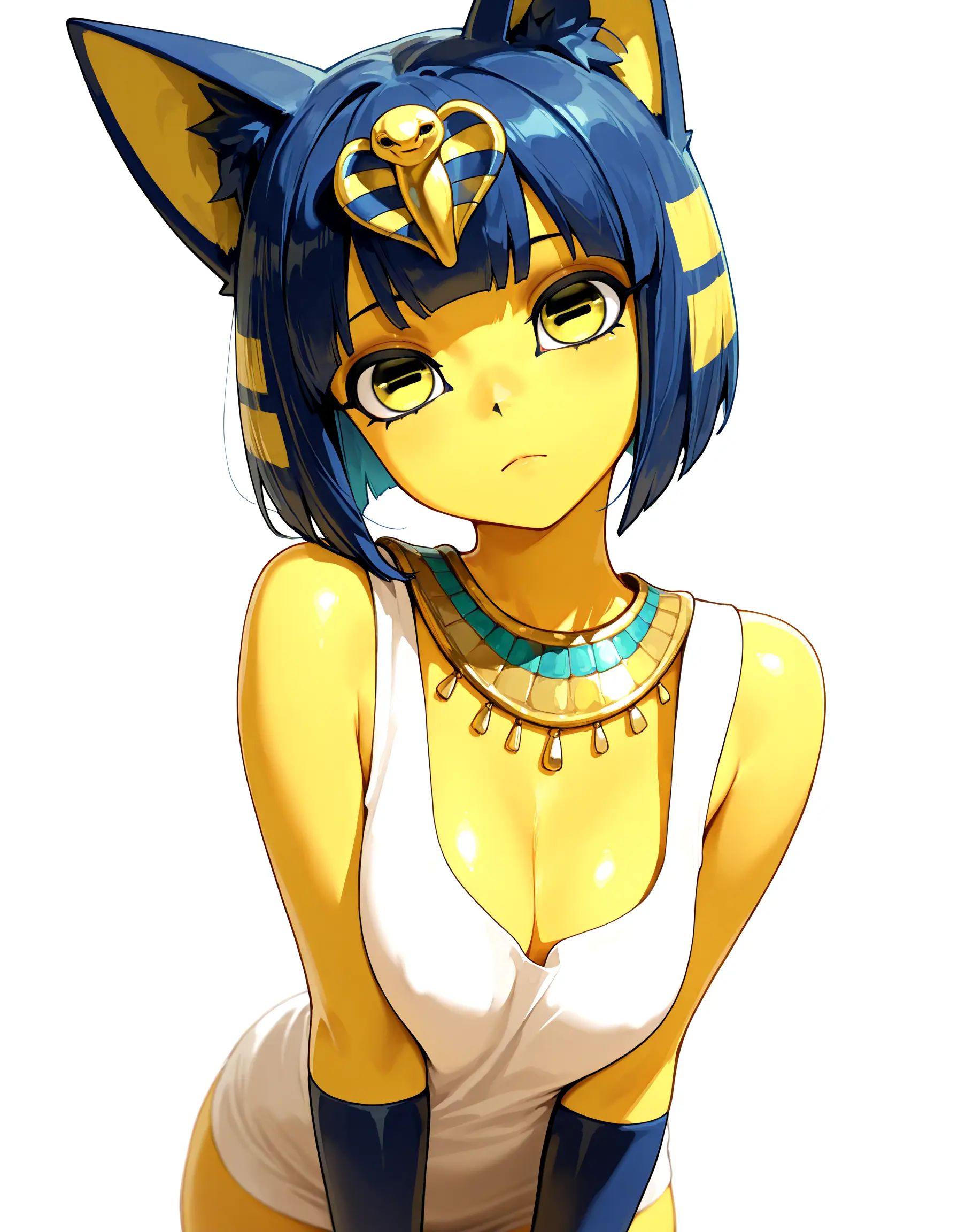 horizontal_pupils,  head_tilt,  yellow_eyes on Tensor.Art