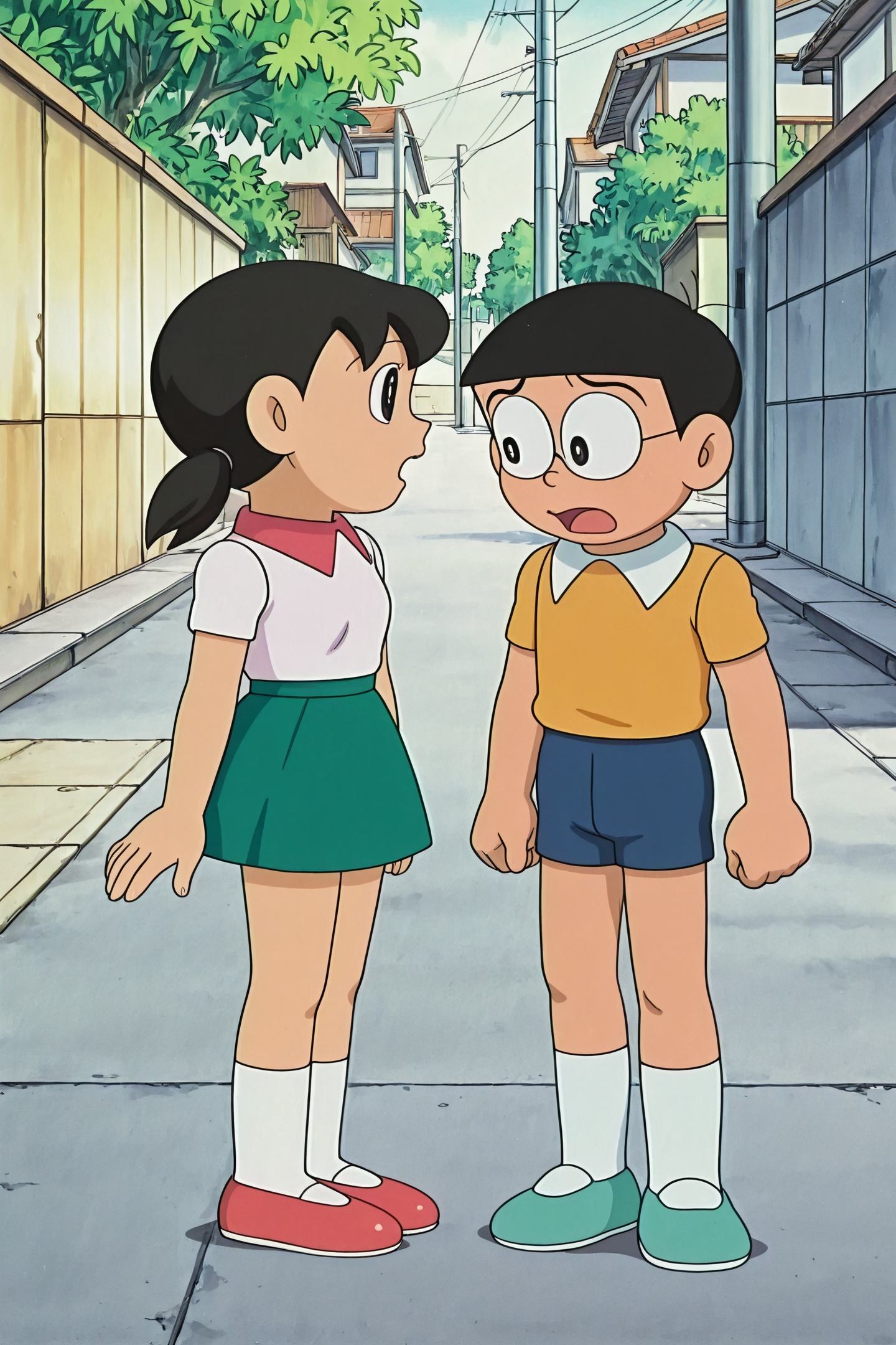 2005's Anime Style,  Nobi Nobita,  Minamoto Shizuka on Tensor.Art