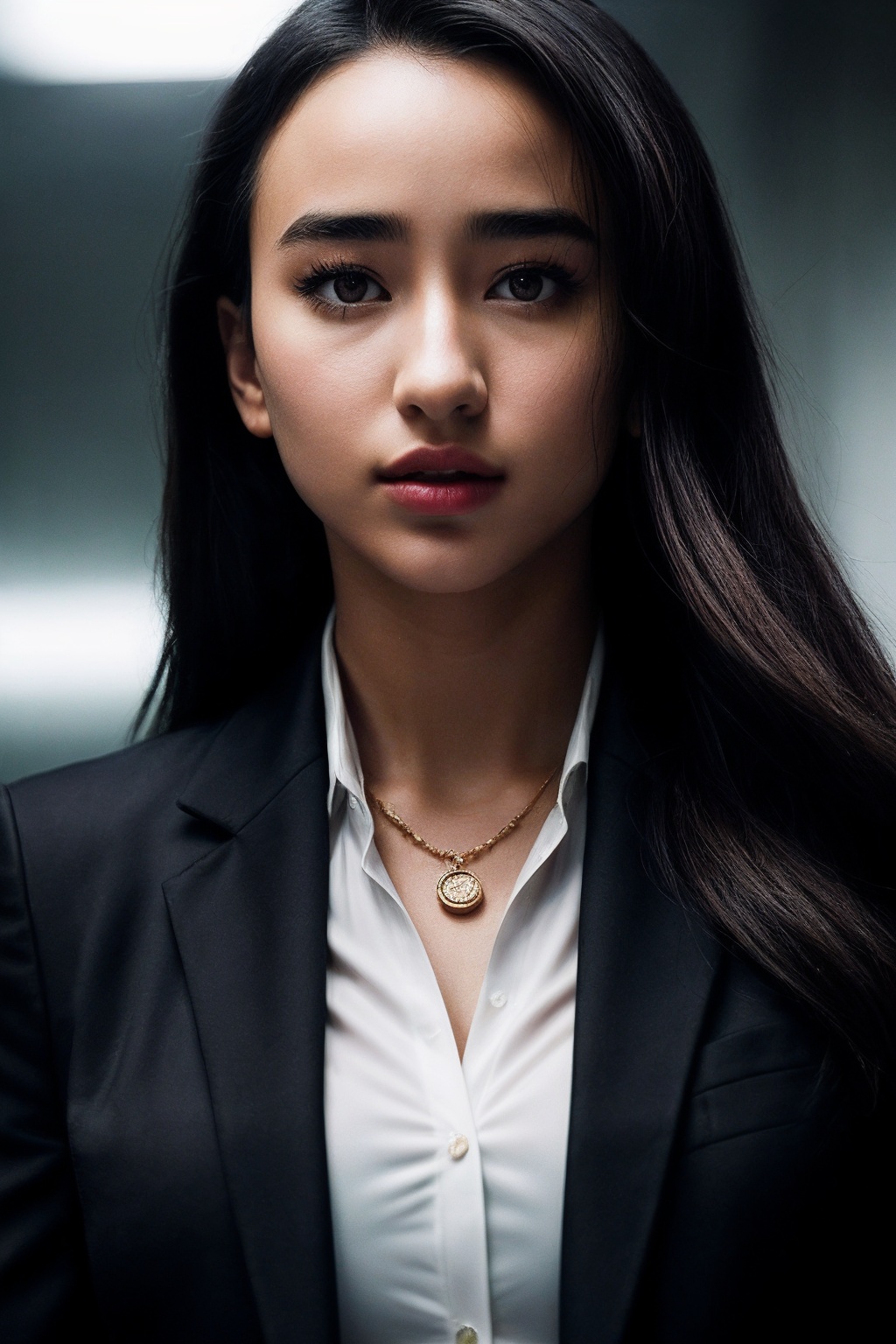 VandaM_SoloTI_v1,  (In a sleek,  professional attire with a tailored blazer and subtle jewelry on Tensor.Art