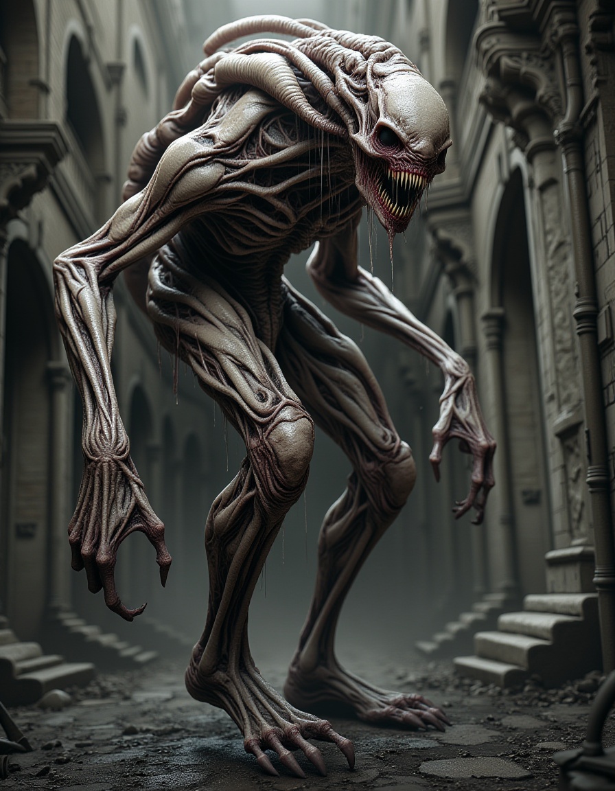 full body photography of horrifying monster on Tensor.Art