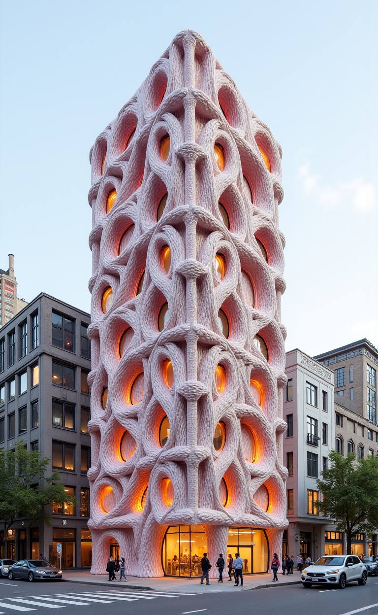 miluo_maoxian, A knitted A knitted Building in the city.<lora:miluo丨画了个毛线v1.6:1>