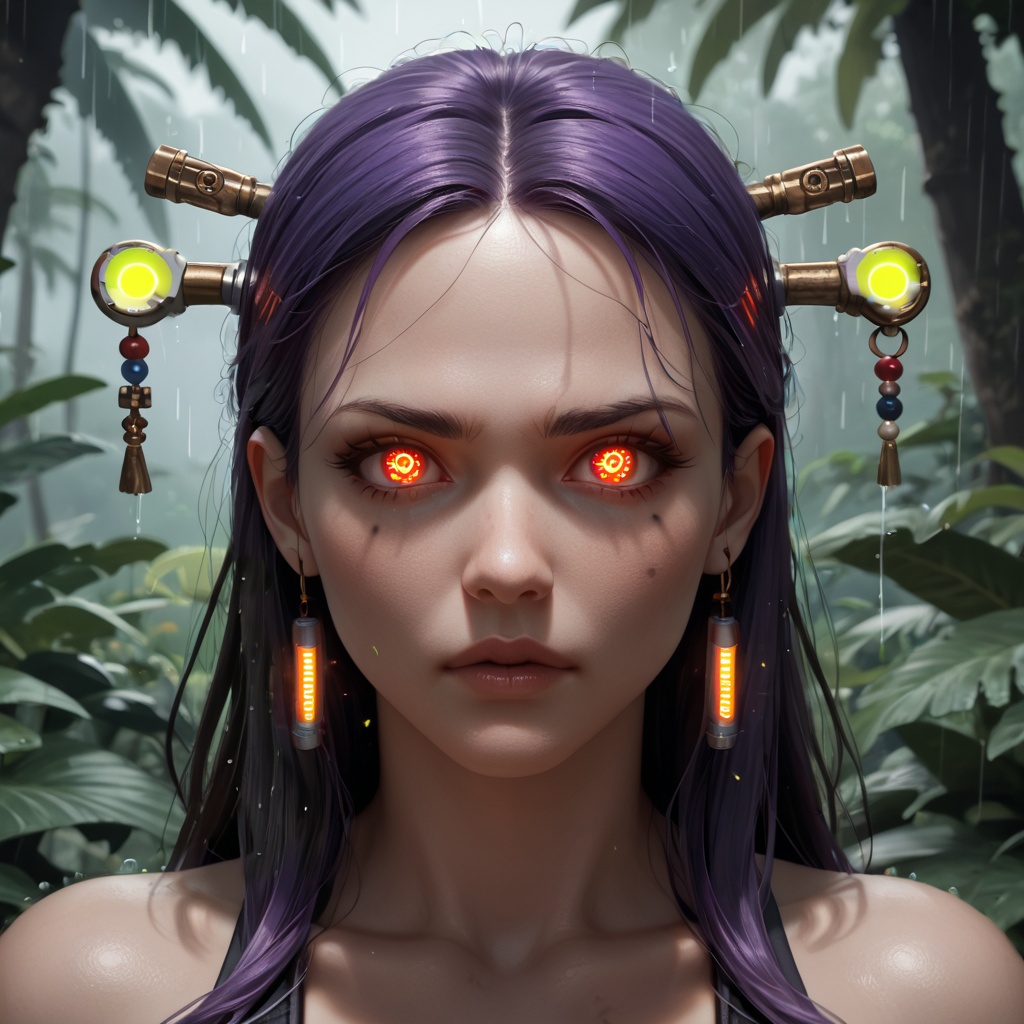 Close up of a Futuristic Hindu female Warrior godess,  Full Body View,  Equipment on Tensor.Art