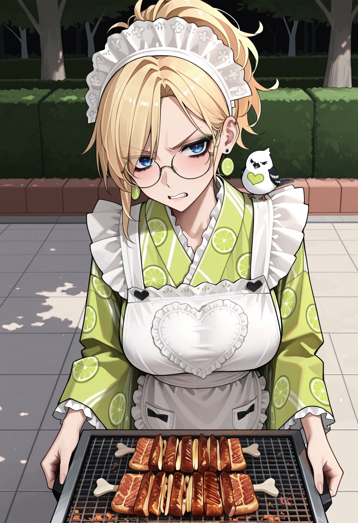 1girl,  blonde ponytail,  blue eyes on Tensor.Art