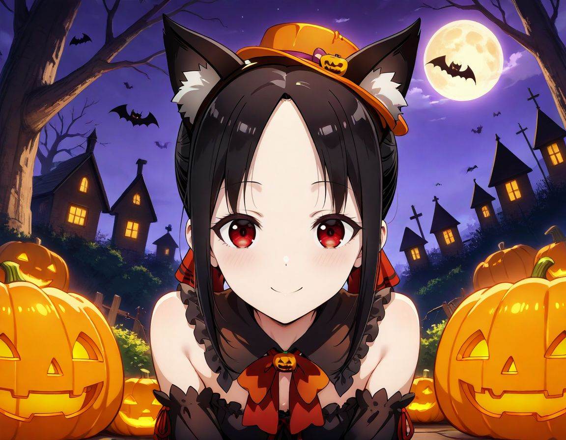 shinomiya kaguya,  halloween costume,  smile on Tensor.Art