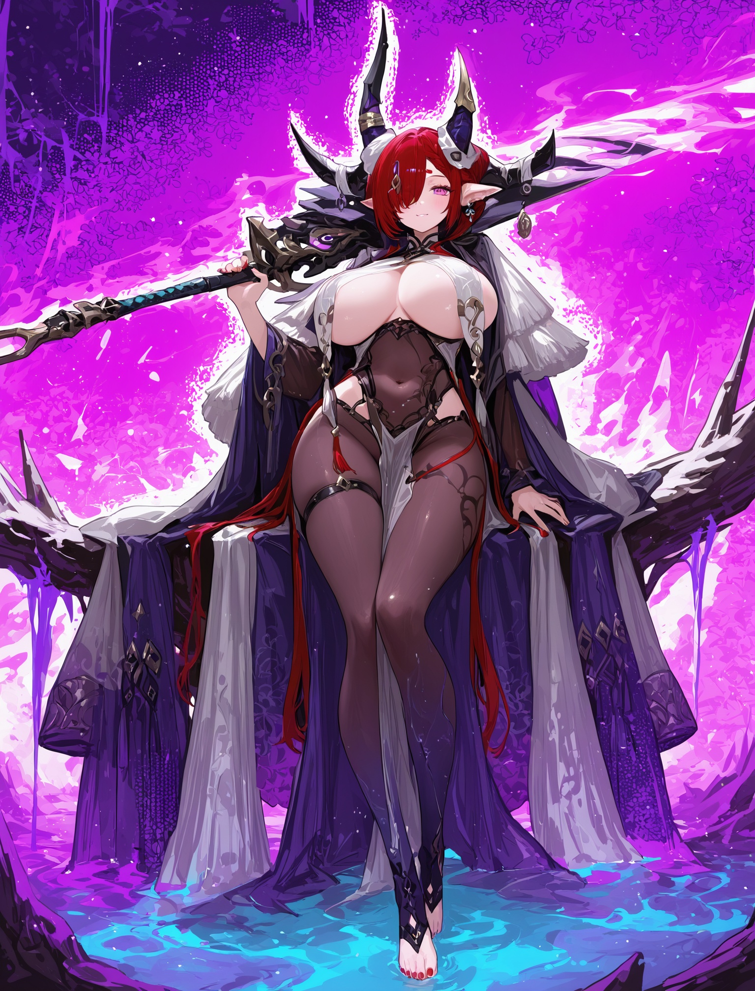 default,  purple eyes,  red nails on Tensor.Art
