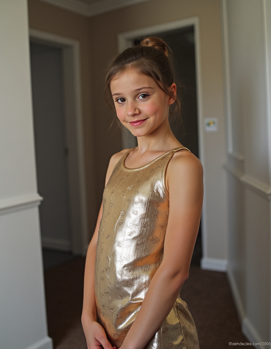 girl,  wearing Metallic mini dress on Tensor.Art
