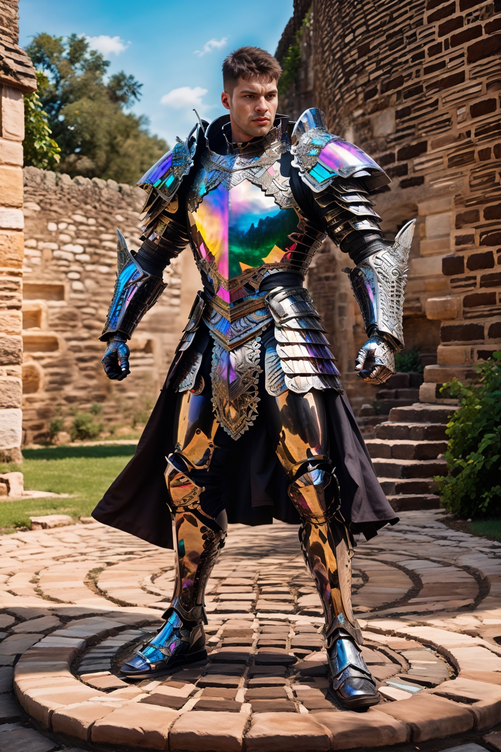 fortified castle wall,  crenellated wall,  MalikDelgaty is a knight on Tensor.Art