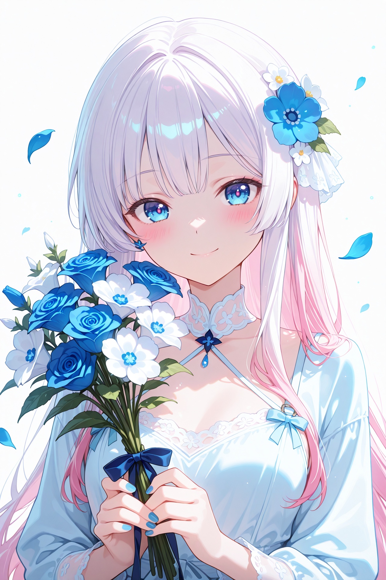 1girl,  white hair,  long hair on Tensor.Art