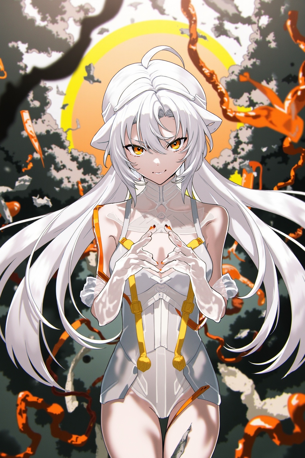 the drawing is in the style of goutuhuashi,  a digital illustration in an anime style,  featuring a young woman with pale...