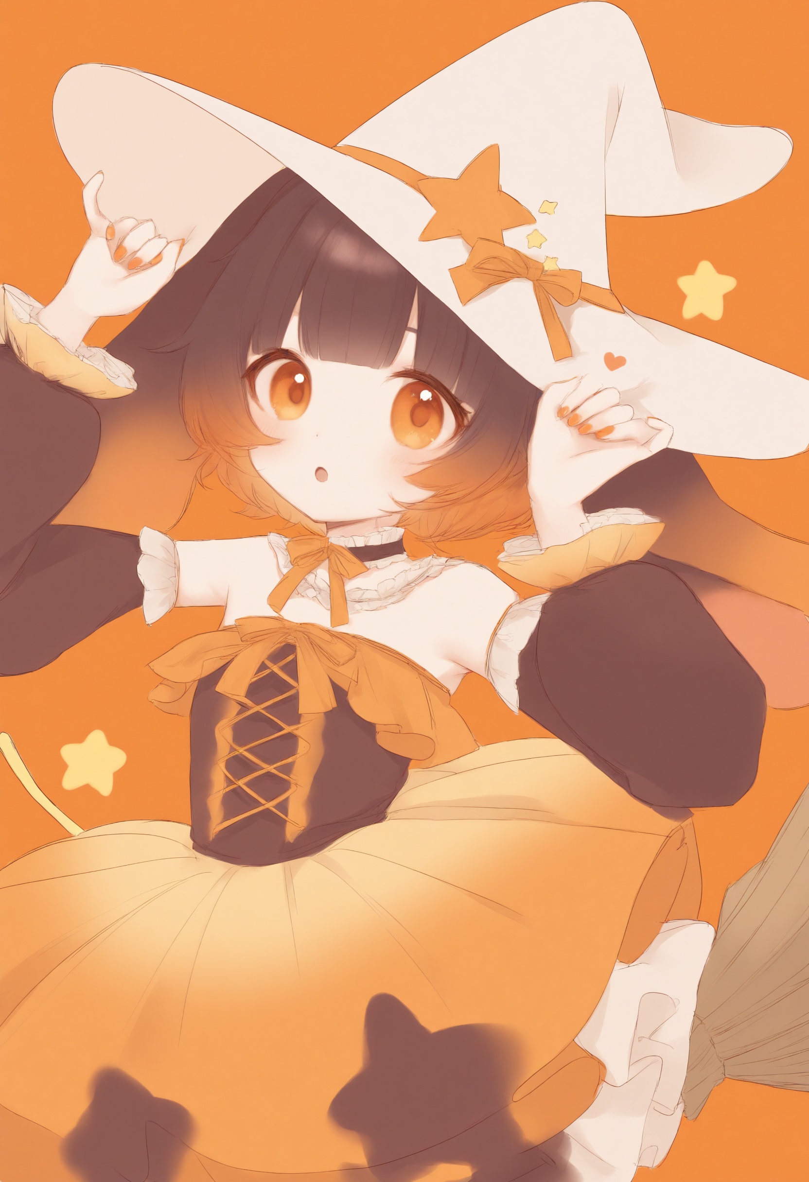 1girl,  orange theme, on Tensor.Art