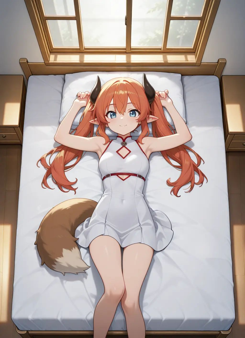 1girl,  on the bed,  lying on Tensor.Art