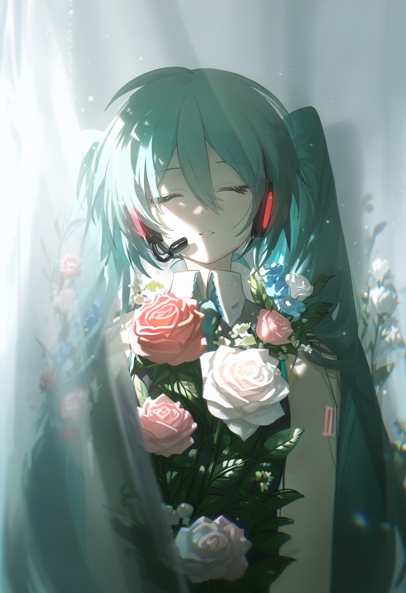 1girl,  flower,  white flower on Tensor.Art
