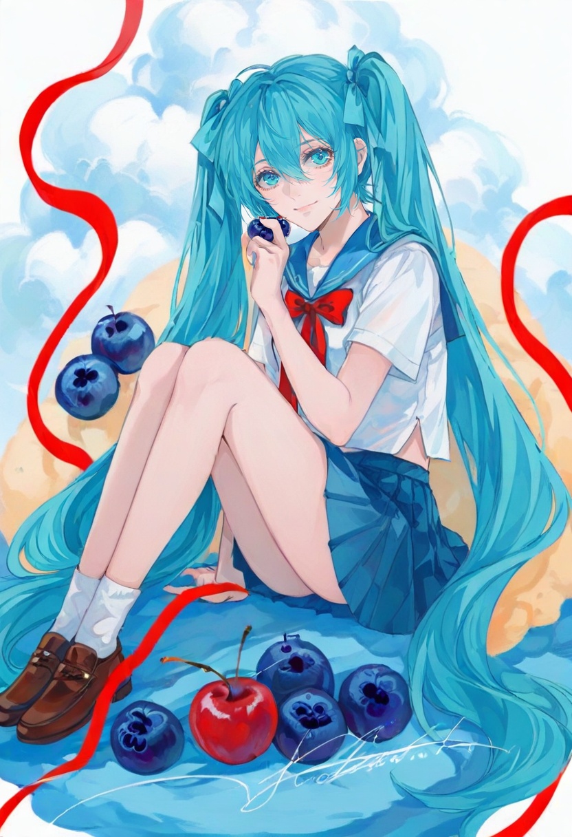 1girl,  hatsune miku,  vocaloid on Tensor.Art
