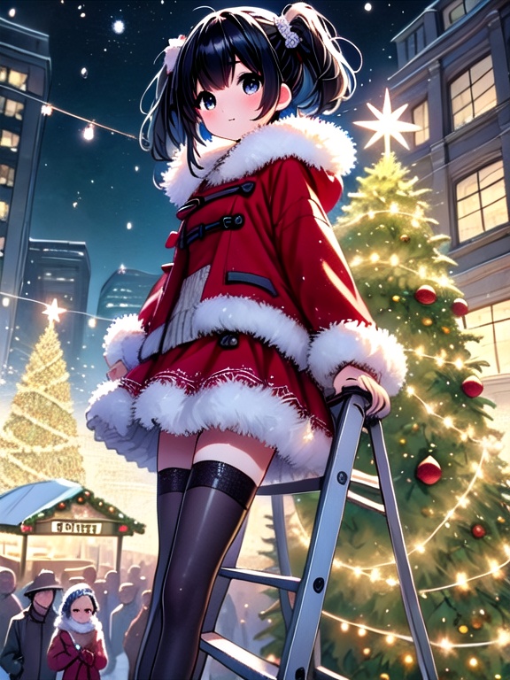 ((christmas tree with festive lights)),  ((cowboy shot)),  ((1girl)) on Tensor.Art