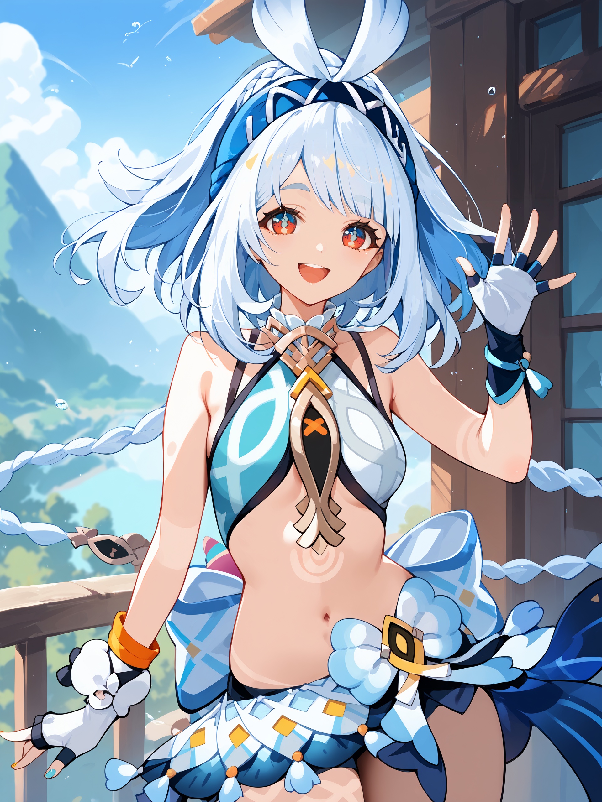 1girl,  mualani \(genshin impact\),  fingerless gloves on Tensor.Art