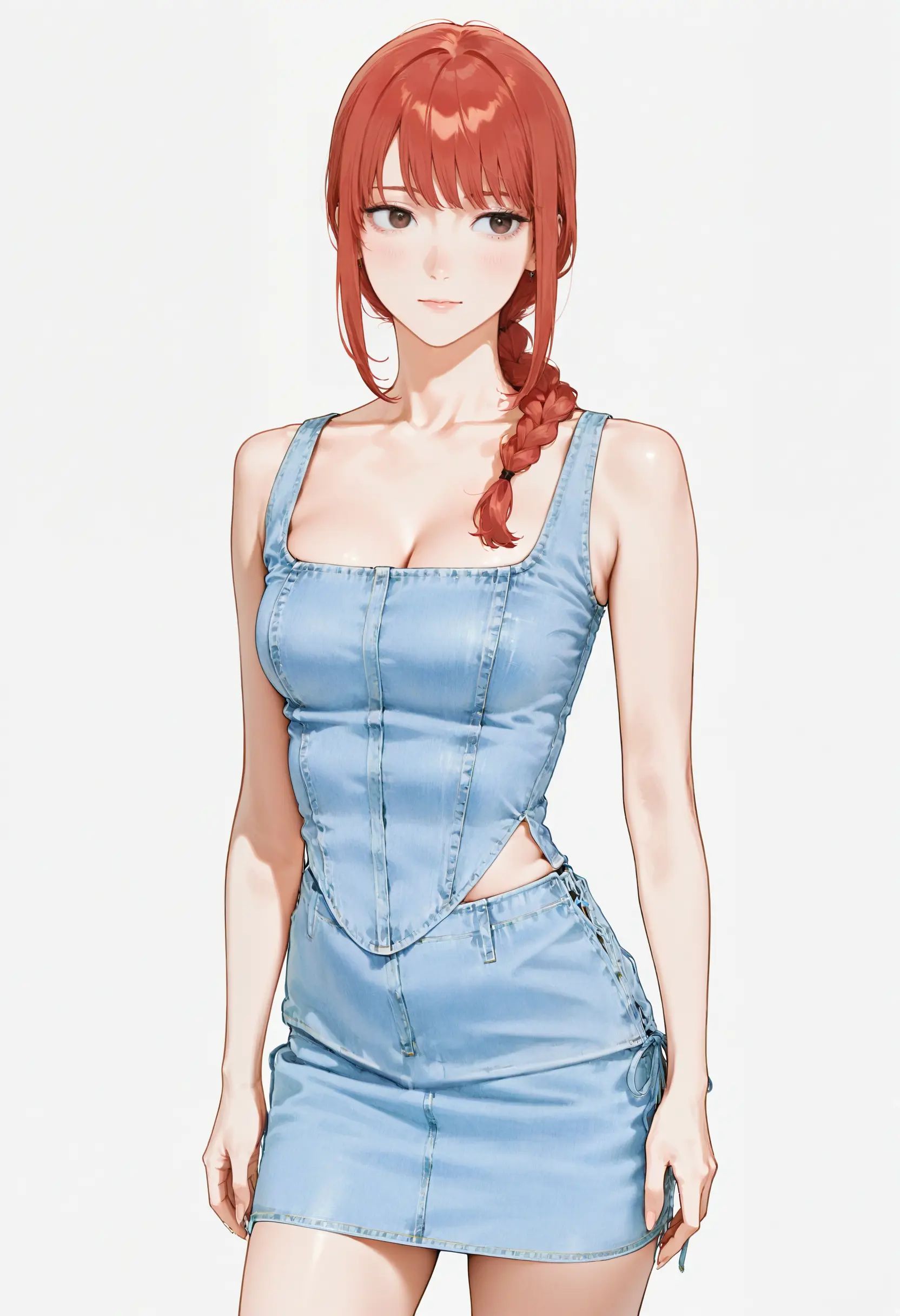 1girl,  solo,  denim skirt on Tensor.Art