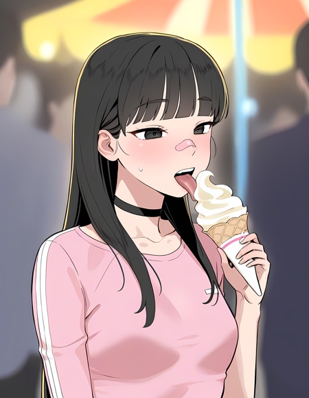 b1ngd4k,  1girl,  holding an ice cream cone on Tensor.Art