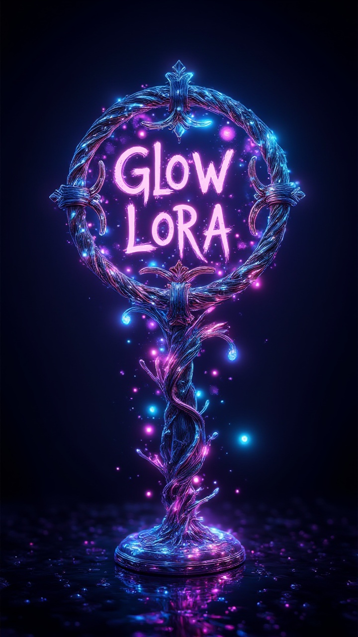 Magic sign with text"GLOW Lora" on the top of the image,  perfect composition,  highly detail on Tensor.Art