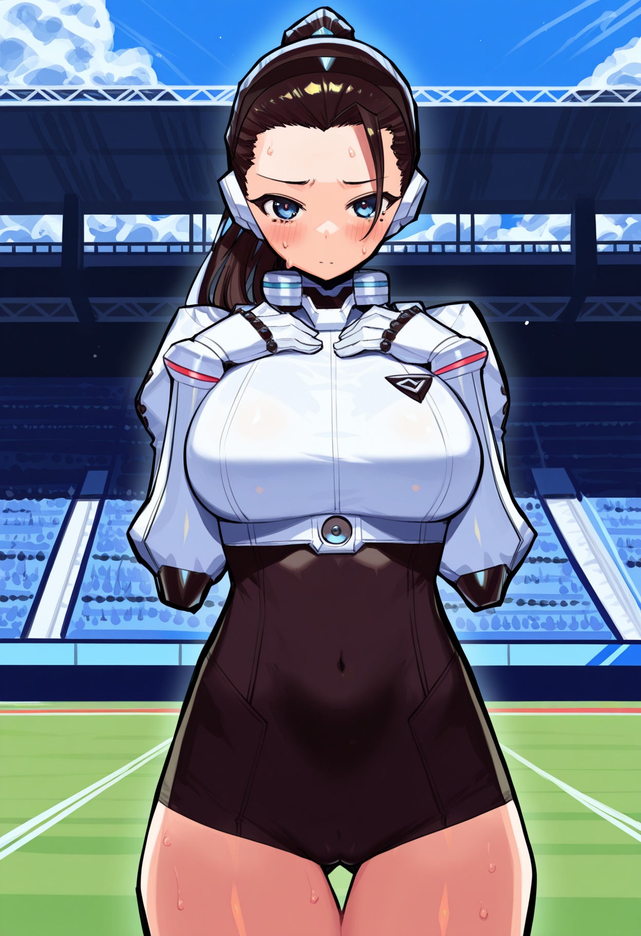 1girl,  dark brown hair,  blue eyes on Tensor.Art