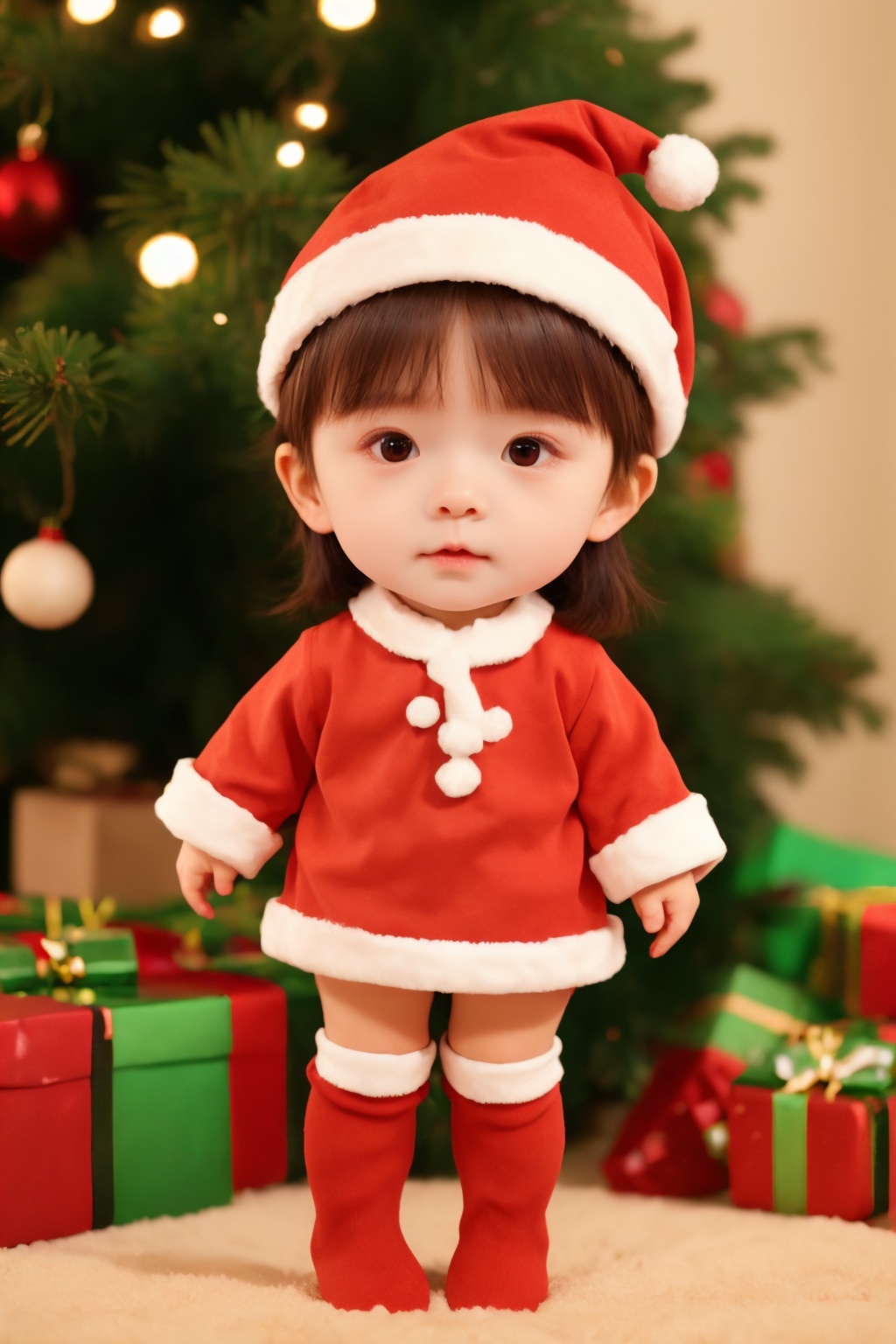 <lora:AgainCharacters:0.6>, 1boy, christmas tree, solo, christmas, hat, gift, thighhighs, brown hair, santa hat, christmas clothes, christmas ornaments, long hair, red clothes, teddy bear,