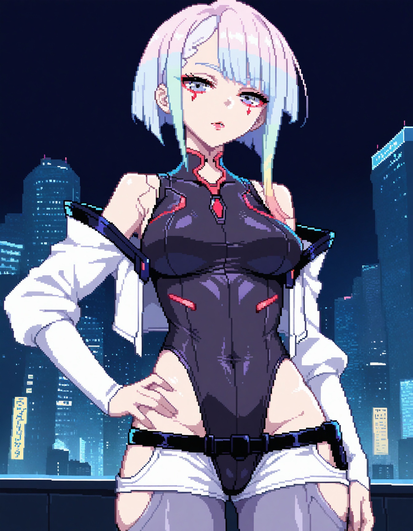 lucy \(cyberpunk\),  looking at viewer,  open jacket on Tensor.Art