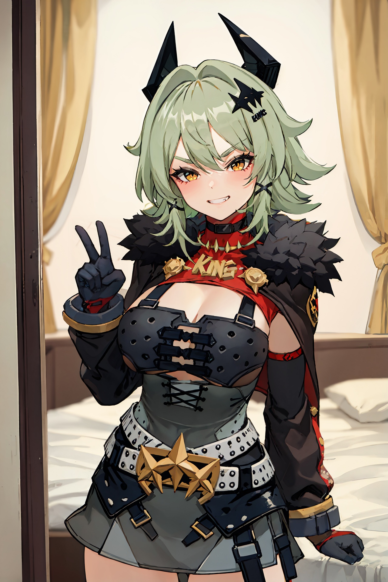 1girl,  caesar king \(zenless zone zero\),  horns on Tensor.Art