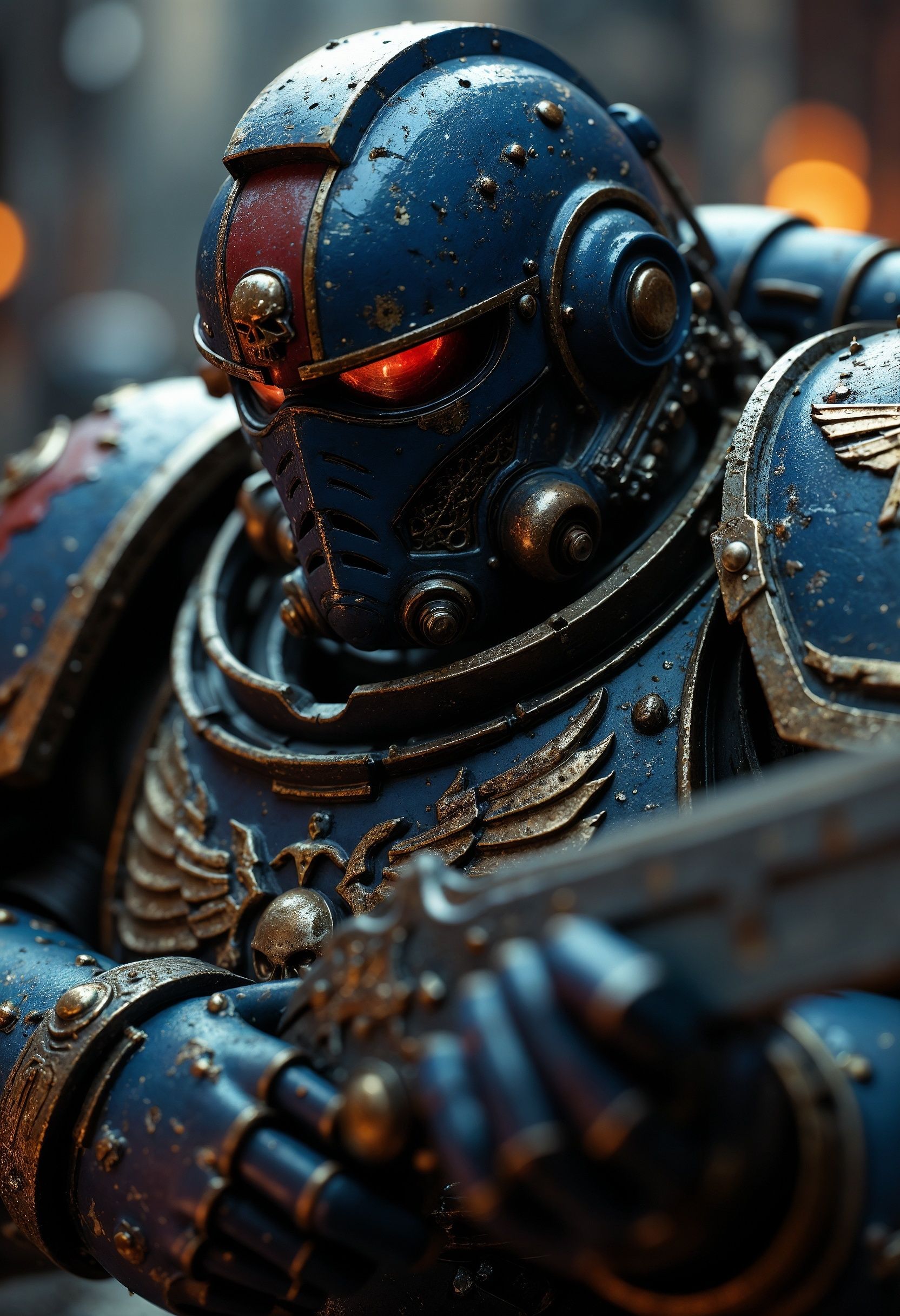 cinematic film still,  close up,  UltraM40k holding a combat knife on Tensor.Art