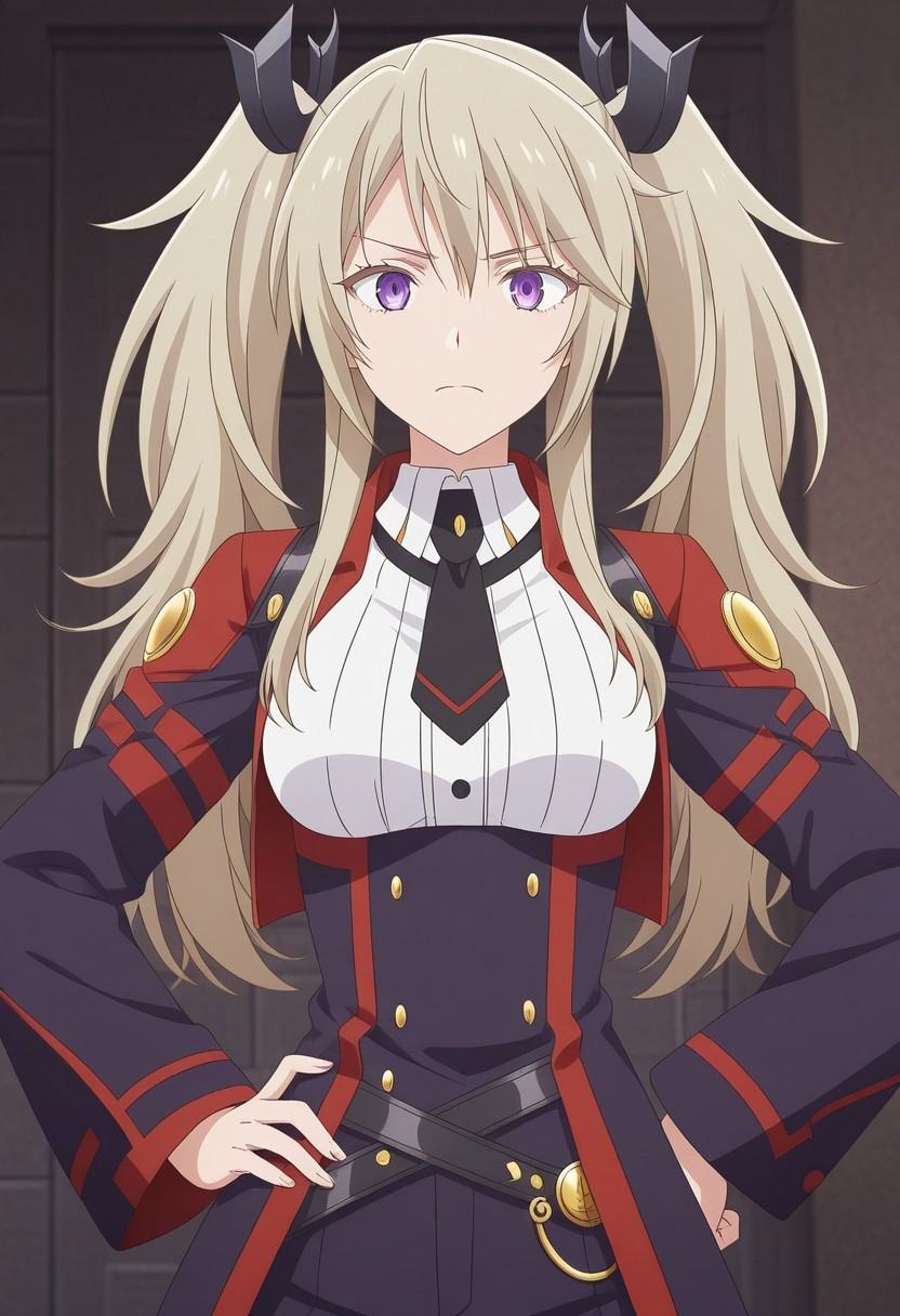 1 girl,  sasha necron(Maou Gakuin),  purple eyes on Tensor.Art