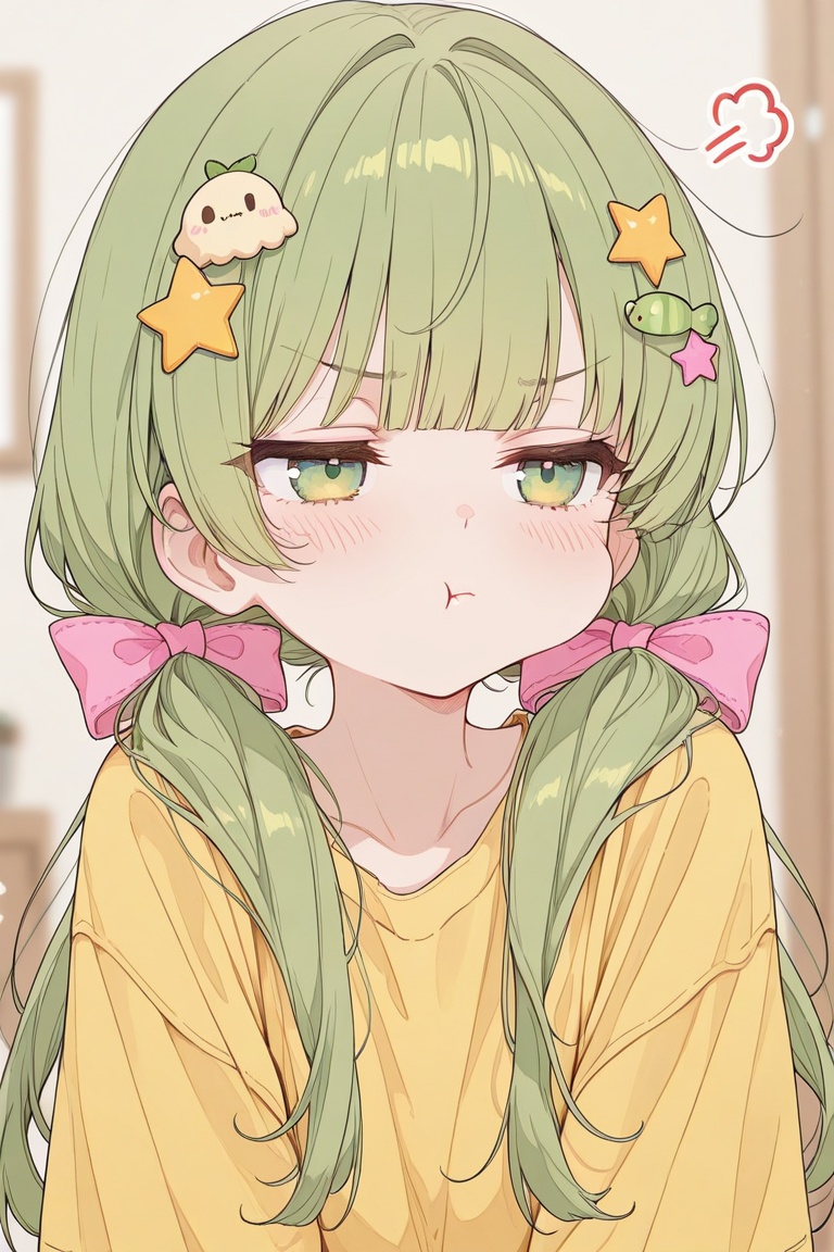 1girl,  green eyes,  pout on Tensor.Art