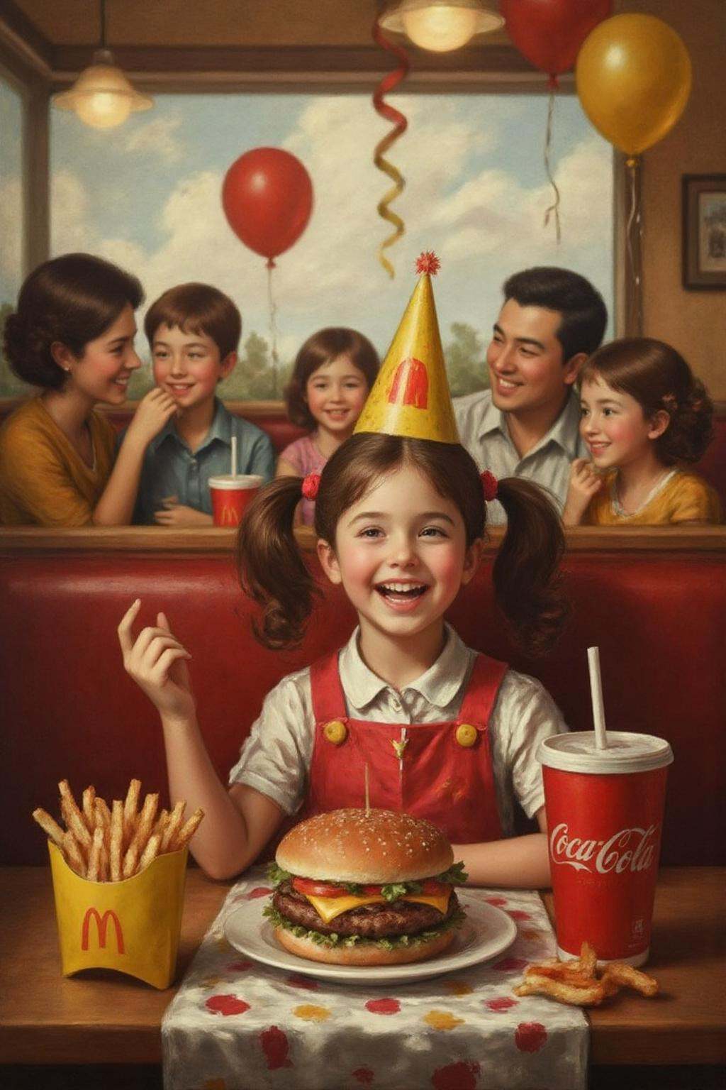 gainsbo1 paintingA four-year-old girl with twin pigtails is celebrating her birthday at McDonald's,  a place that feels li...