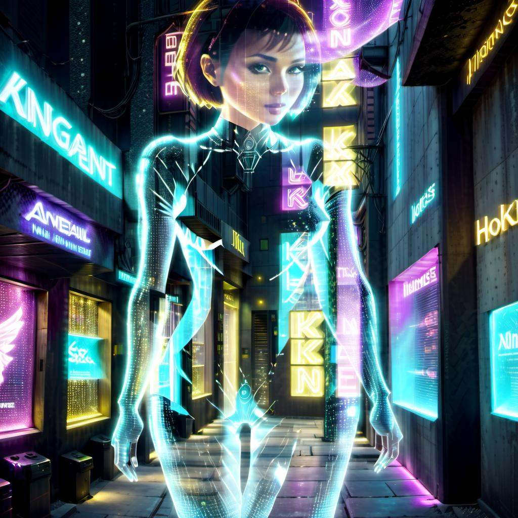 Photorealistic,  full body photo of (Transparent hologram) woman,  sexy on Tensor.Art