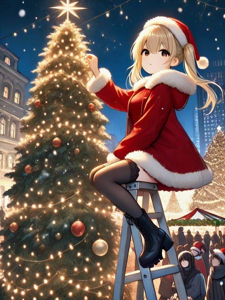masterpiece,  best quality,  christmas tree with festive lights on Tensor.Art