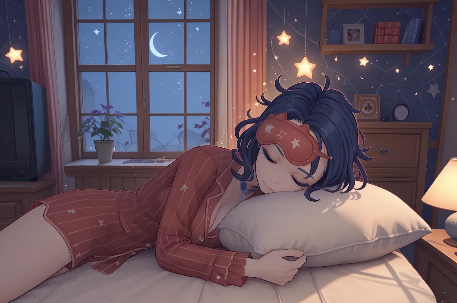 SleepyMita,  1girl,  sleep mask on Tensor.Art