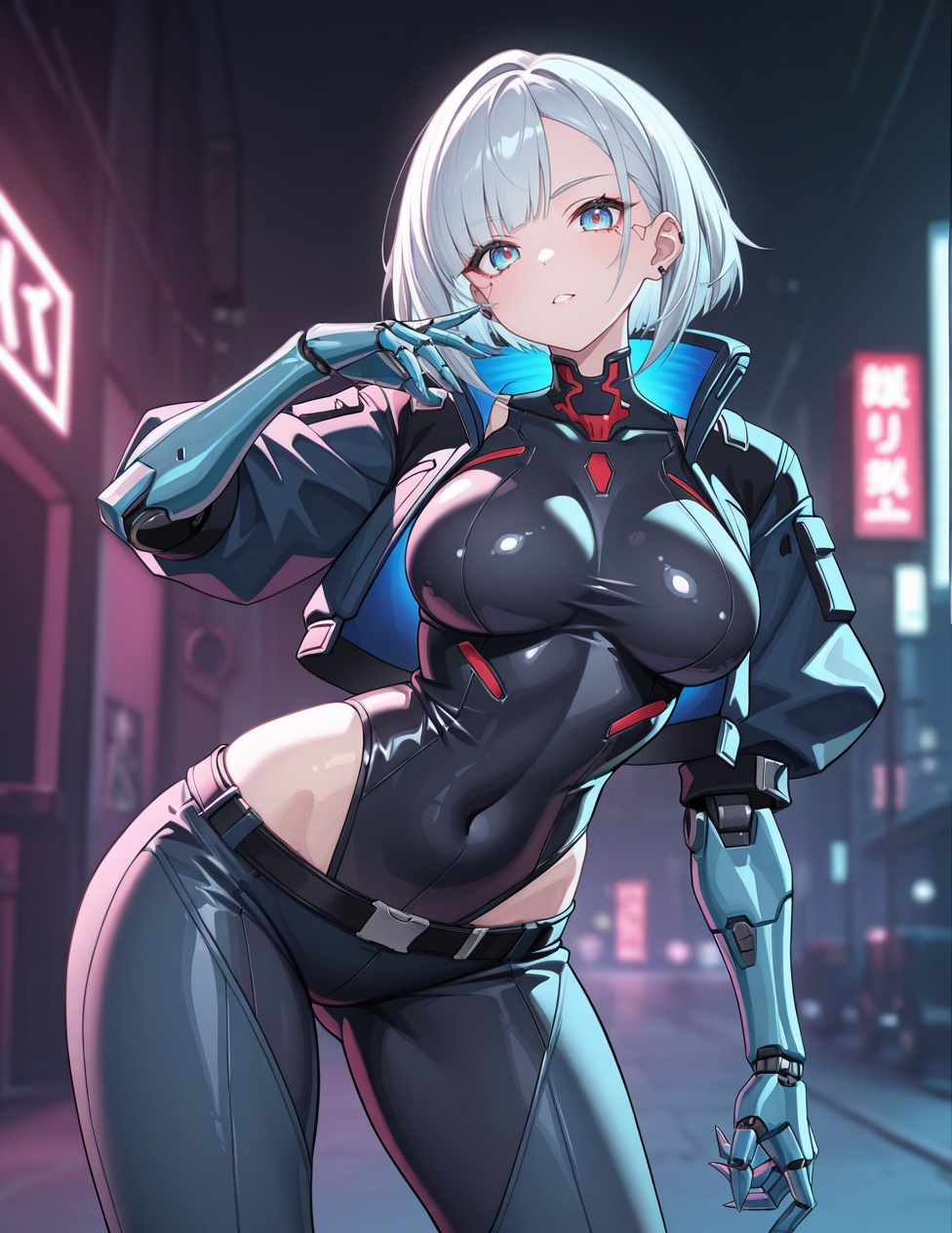 BREAK 1girl,  cyberpunk warrior girl,  girl on Tensor.Art