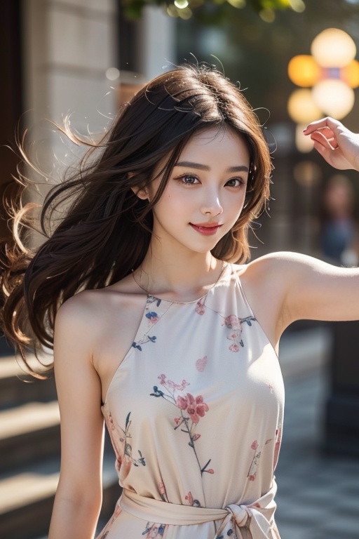 DSLR,(Good structure),HDR,UHD,8K,A real person,Highly detailed,best quality,masterpiece,1girl,realistic,Highly detailed,(EOS R8, 50mm, F1.2, 8K, RAW photo:1.2),ultra realistic 8k,(best illumination, best shadow, extremely delicate and beautiful),(official art, beautiful and aesthetic:1.2),solo,1girl,Wind,flowing hair,kind smile,pose for picture,Dynamic pose,looking_at_viewer,(perfect body),upper_body,Beauty,best quality,super detail,fine detail,high resolution,8K wallpaper,perfect dynamic composition,beautiful detailed eye,1 girl,liuyifei,chineseclothes,