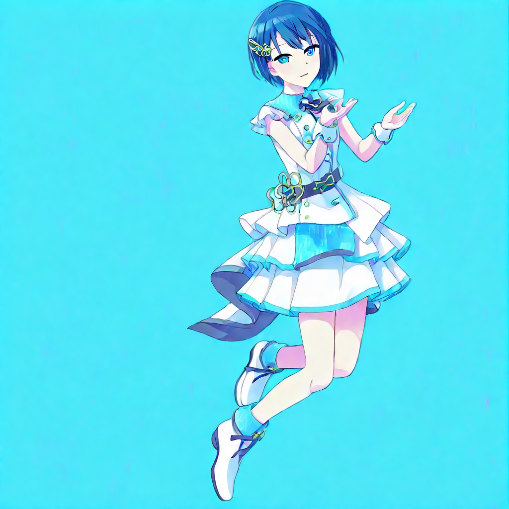 harukayt,  1girl,  blue hair on Tensor.Art