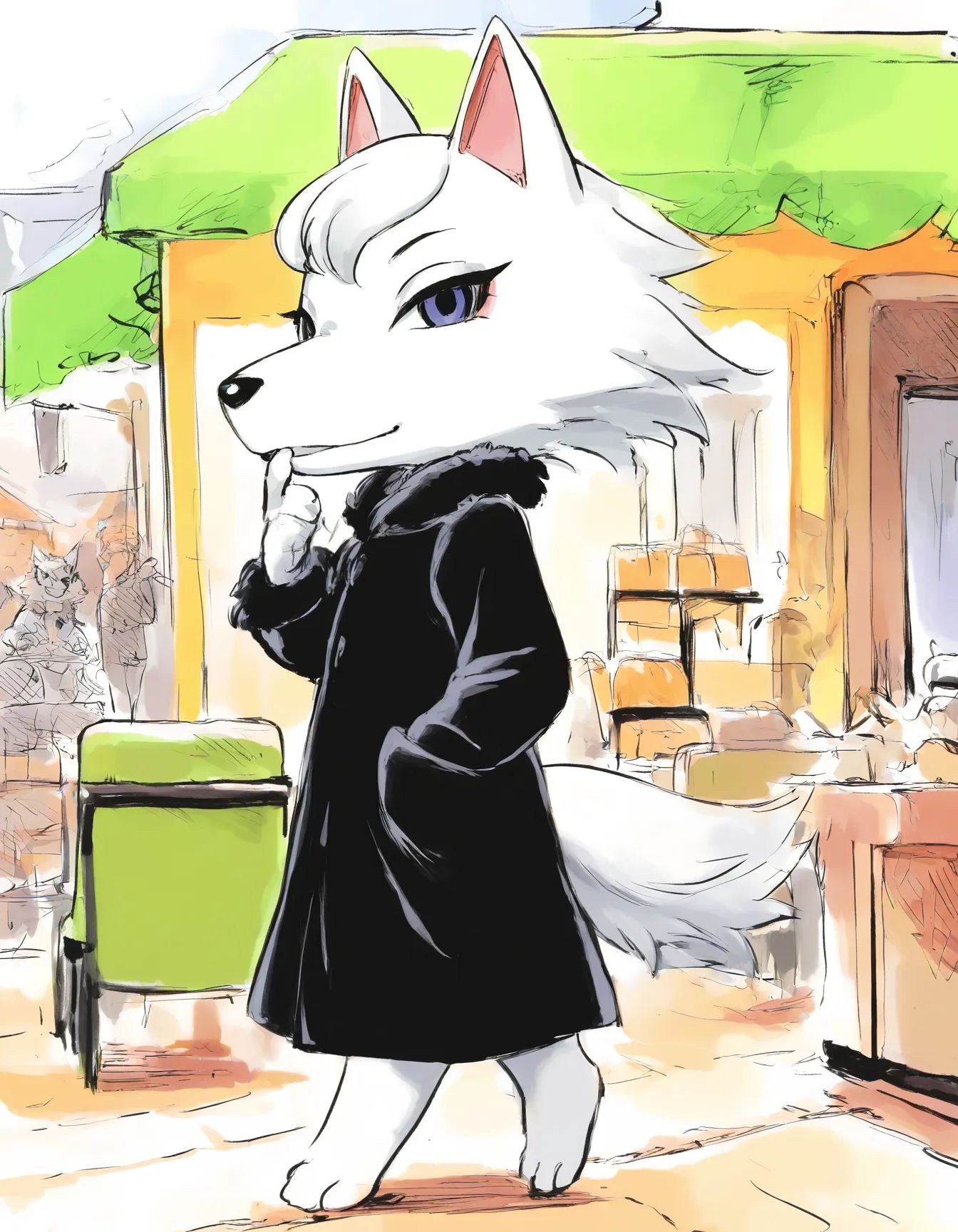 whitneyc,  wolf,  white fur on Tensor.Art