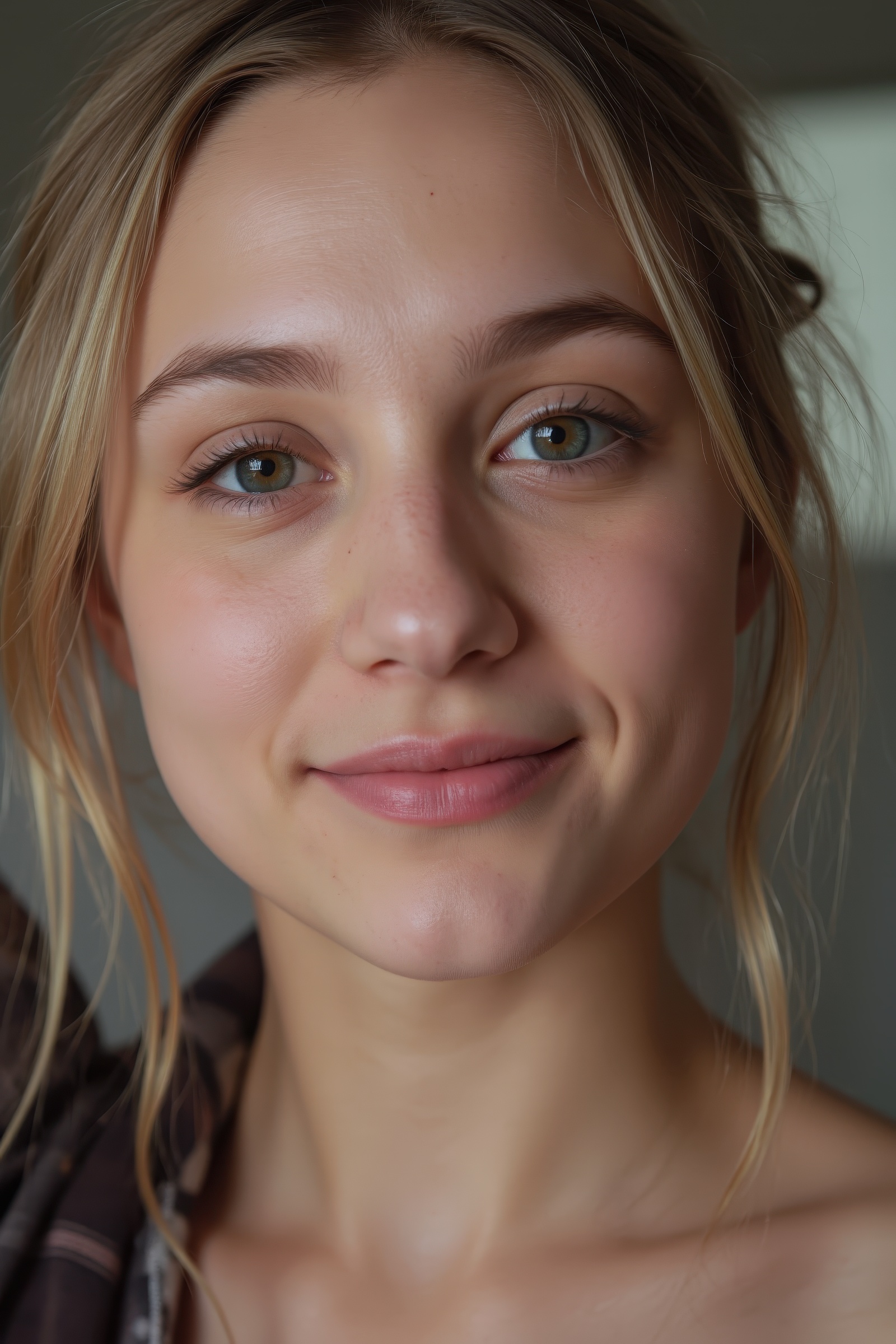 young woman,  upper body captured,  staring directly at the viewer with soulful reflective eyes on Tensor.Art