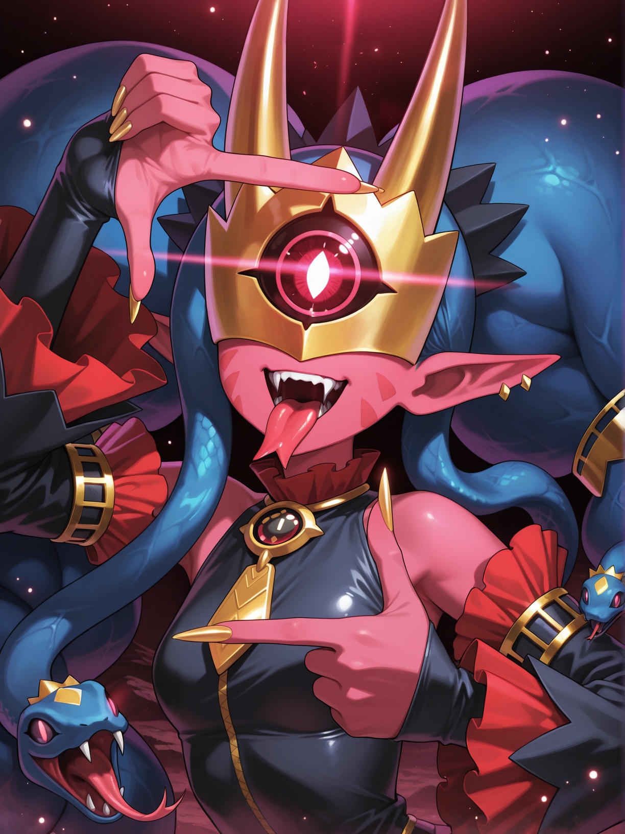 hand eye,  medusamon,  tongue out on Tensor.Art