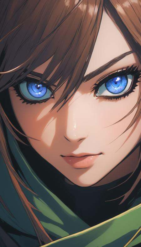 Extreme close-up,  portrait of a female rogue,  extremely beautiful detailed piercing eyes on Tensor.Art