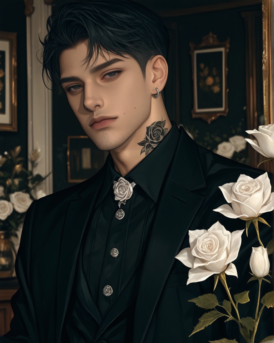 male focus,  solo,  mature on Tensor.Art