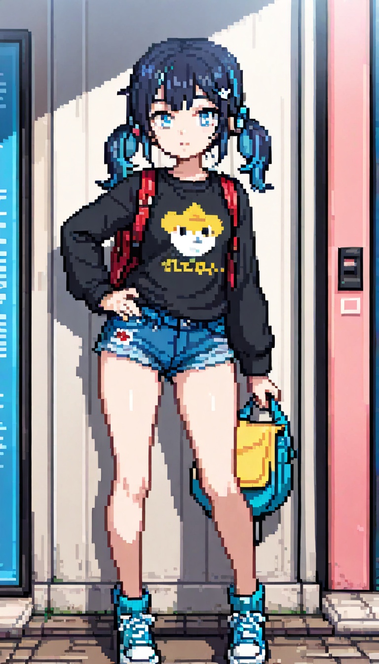 1girl,  solo,  shorts on Tensor.Art