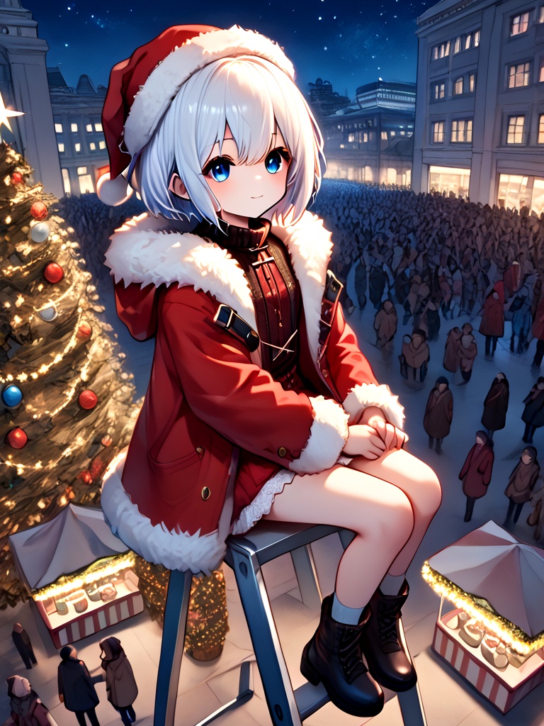 score_9,  source_anime,  christmas tree with festive lights on Tensor.Art
