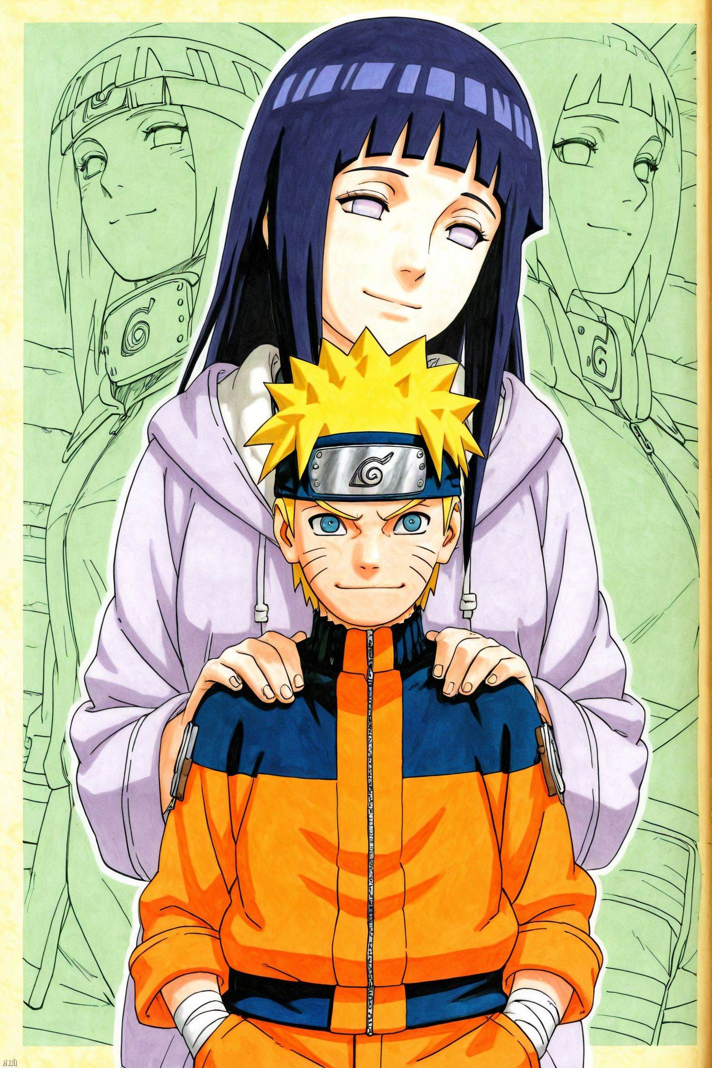Kishimoto Masashi Style,  uzumaki naruto,  hyuuga hinata on Tensor.Art
