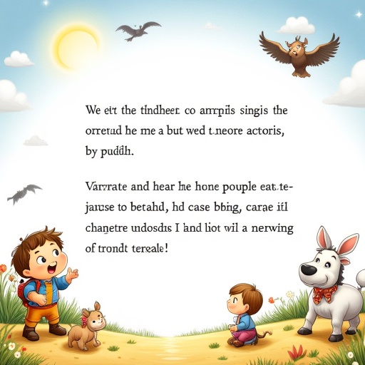 Children book page with text placeholder on Tensor.Art