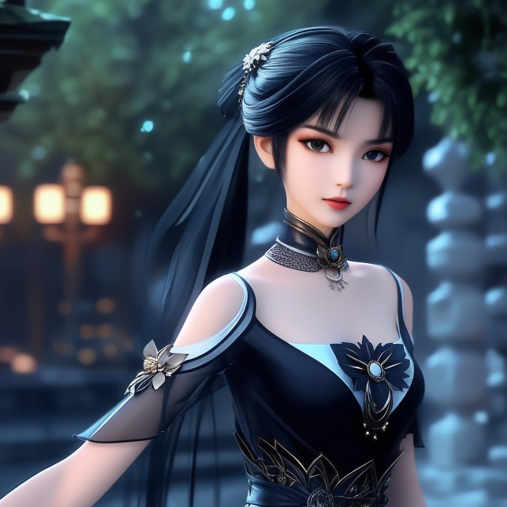 <lora:834-DA-XL-诛仙-碧瑶:0.8>, score_9, score_8_up, score_7_up, 1girl, supermodel, Japanese beauties, idol, innocence, mysterious, detailed beautiful face, Gothic detailed dress, elegance, graceful, stylish, strapless, off shoulder, bare shoulders, collarbone, looking at viewer, elegant pose, dynamic angle, perfect composition, perspective, break LUT, cinematic, highly detailed, extremely detailed, intricate details, fine texture, crisp detail, crisp edges, high contrast, subtle shadows, complex shading, sharp focus, depth of field, Volumetric lighting, professional lighting, film lighting, concept art, film grain, bokeh,