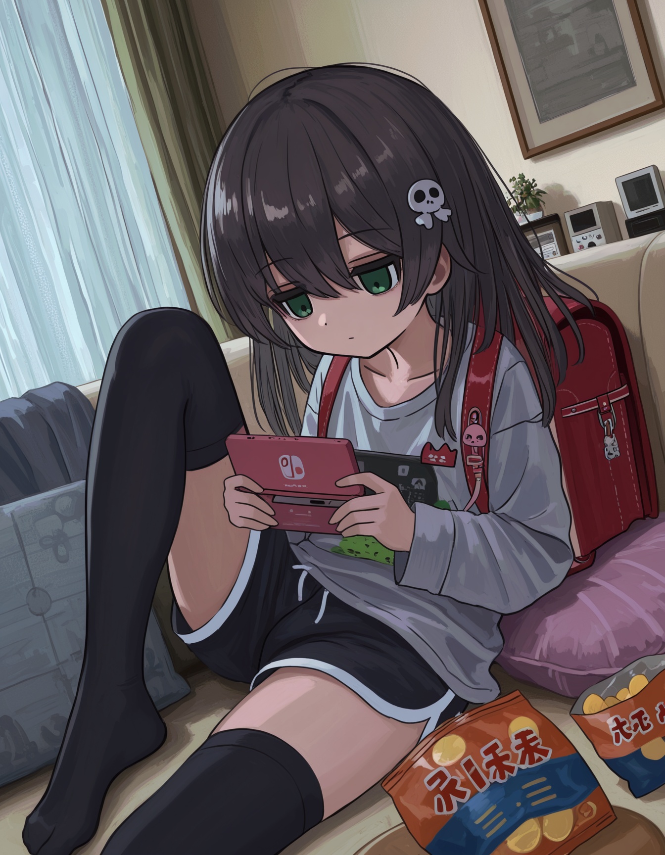 1girl,  short girl,  red eyes on Tensor.Art