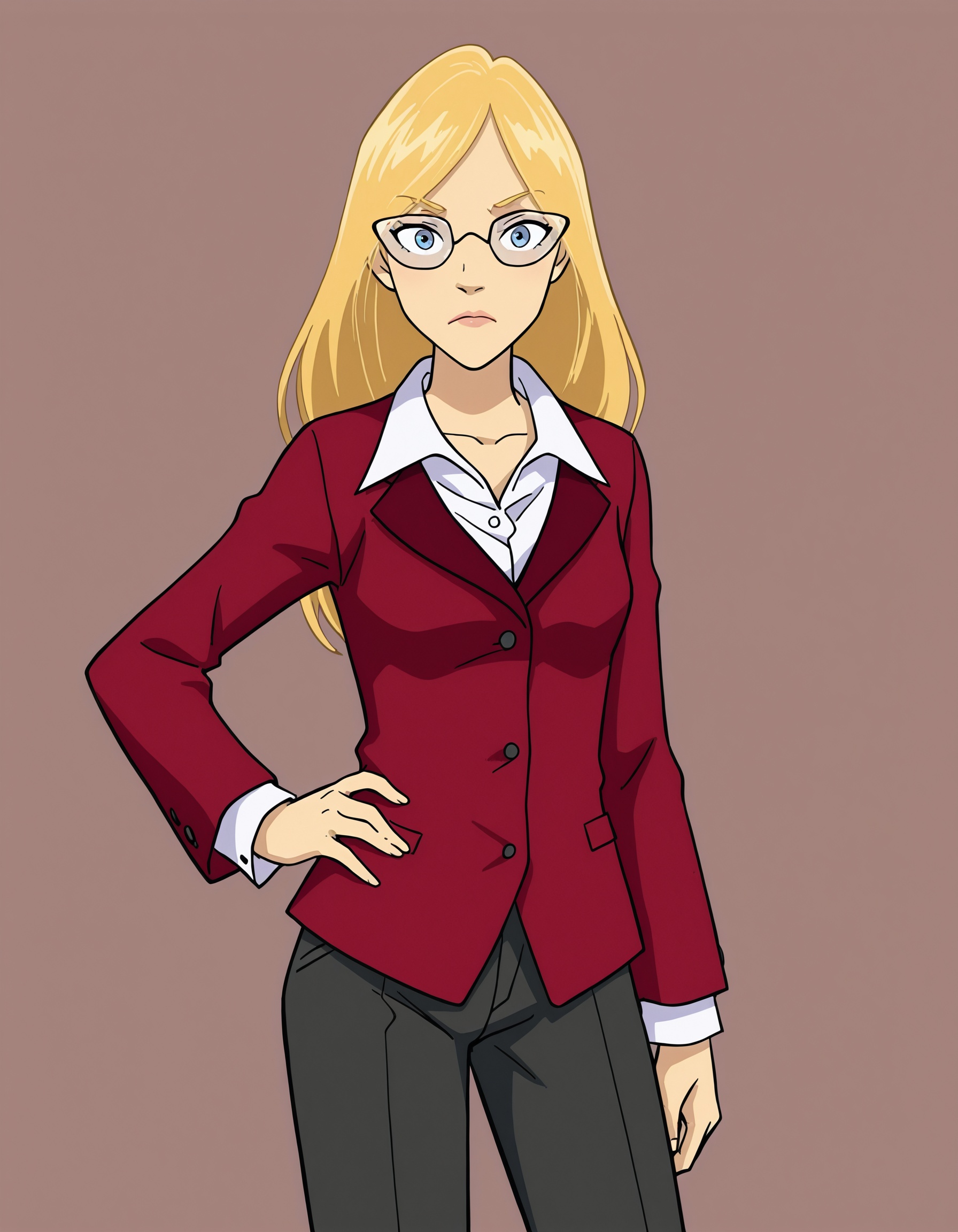 elizabethh,  glasses,  red cardigan on Tensor.Art