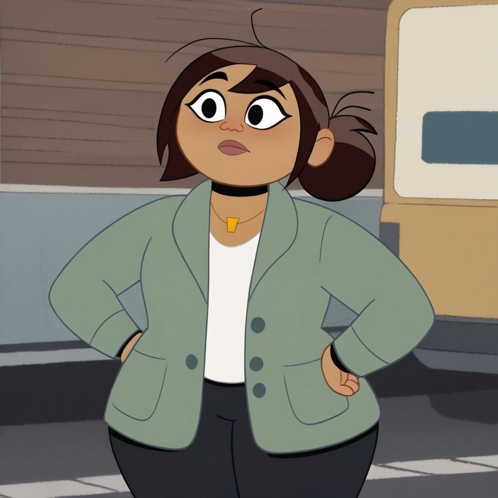 Sharon,  brown hair,  hair bun on Tensor.Art