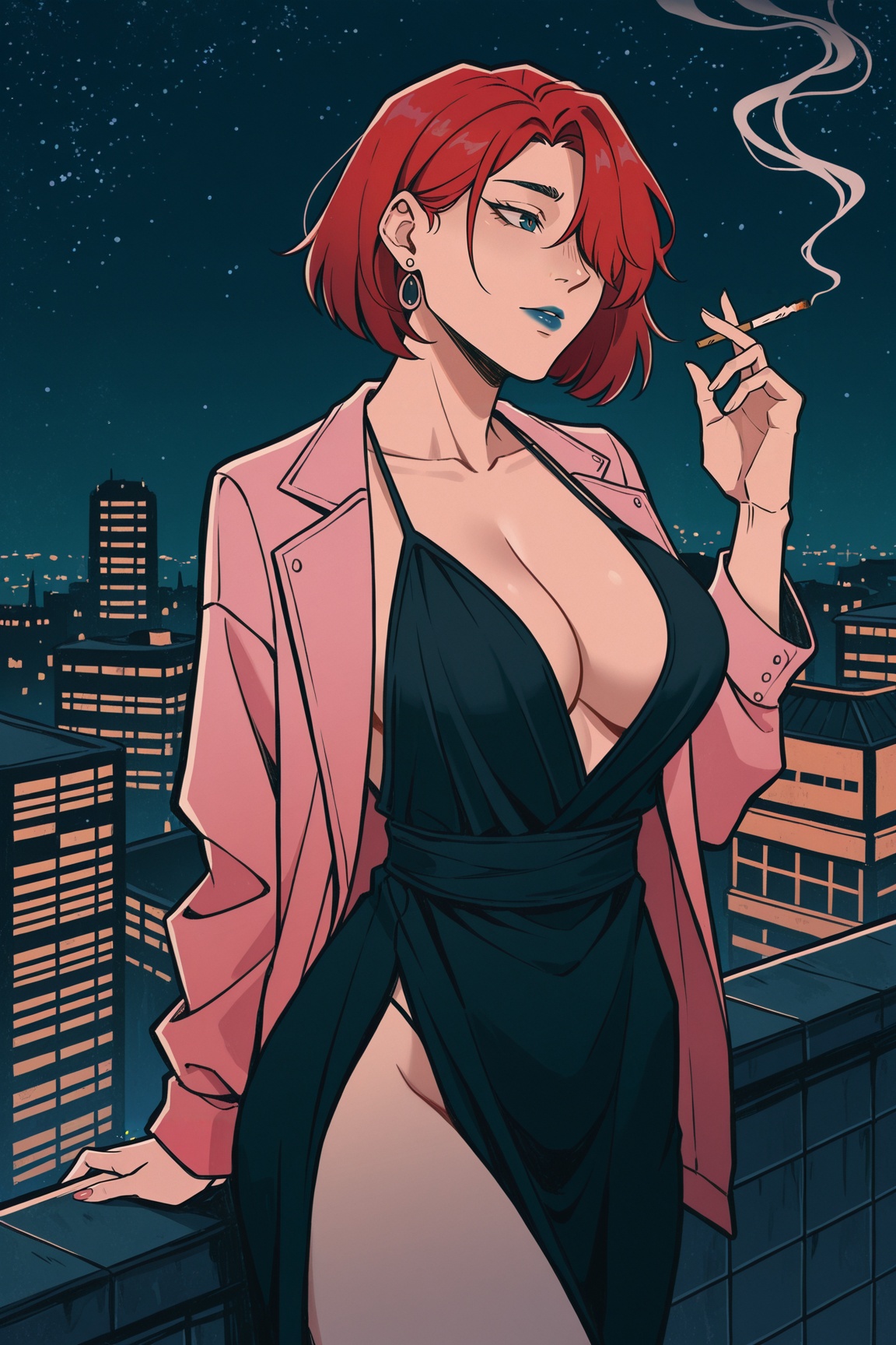 jewelry,  cleavage,  night on Tensor.Art
